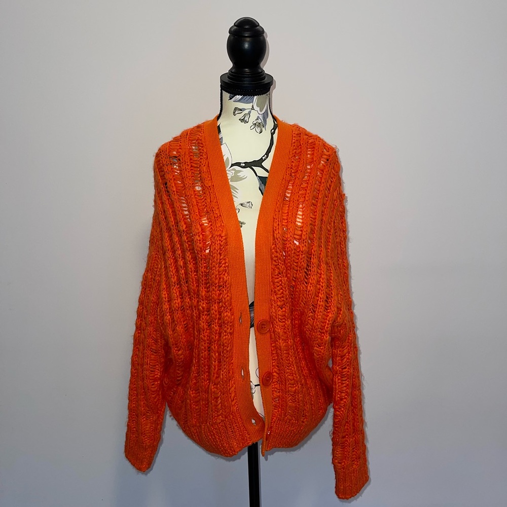 UO Orange Knit Cardigan